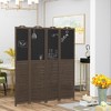 NicBex 4-Panel Room Divider Folding Privacy Screen with Black Boards & Wood Legs Partition for Home & Office - image 4 of 4