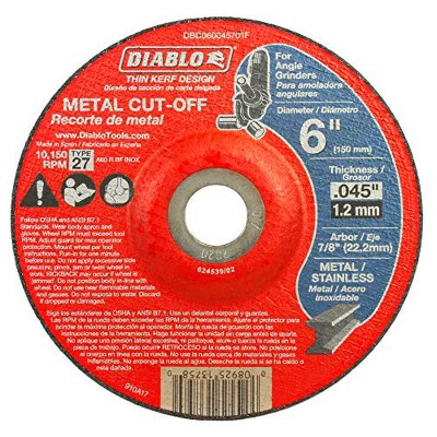 Diablo DBDS60045101F 6" Type 1 Steel Demon™ Metal Cut-Off Disc