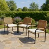 ModernLuxe 3-Piece Outdoor Dining Chairs Set Patio Chairs All-Weather Wicker Chairs with Removable Cushion - 2 of 4