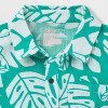 Boys' Adaptive Short Sleeve Palm Leaf Woven Top - Cat & Jack™ Teal Green - 3 of 4