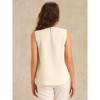 INSPIRE CHIC Women's Summer Office Pleated Crew Neck Sleeveless Back Keyhole Blouse - 3 of 4