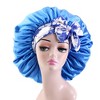 Anna-Kaci Women Silk Bonnet for Sleeping Satin Lined Hair Bonnet with Floral Tie Band for Curly Hair Protection - 2 of 4
