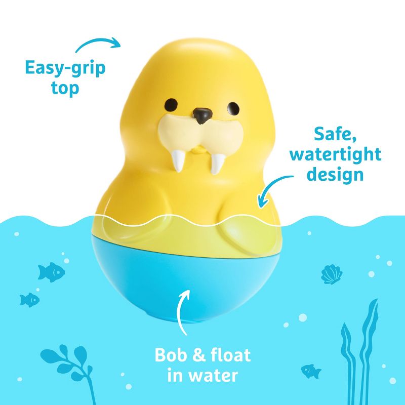 Munchkin Bath Bobbers Mold Free Baby and Toddler Bath Toy - 6+Months - Dolphin/Walrus, 2 of 6