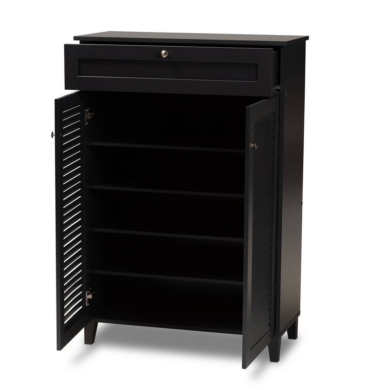 Shelf Wood Shoe Storage Cabinet with Drawer Coolidge - Baxton Studio, 2 of 11