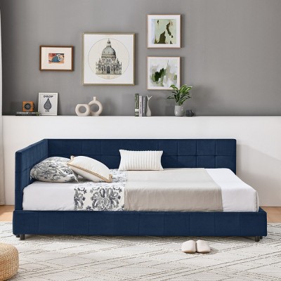 Full Size Upholstered Tufted Bed Frame, Sofa Bed Frame With Backrest And Armrests, Full-Size Bed For Bedroom, Sofa Bed Modern-Cuddlewood