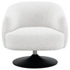 Boucle Fabric and Metal Swivel Accent Chair with Barrel Back, Channel Tufting and Tapered Arms - 3 of 4