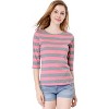 INSPIRE CHIC Women's Elbow Sleeves Boat Slim Fit Casual Stripe Animal Print Multi Floral Pattern T-Shirt - 4 of 4