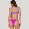 Anna-Kaci Women's Two Piece Bikini Set with Cutout Front Detail and Contrast Trim Strappy Design - 3 of 4