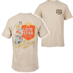 Mens Lone Star Beer Long Live Long Necks Front and Back Print T-Shirt - 1 of 4