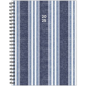 Willow Creek Press Chambray Stripe 2025 6.5"x8.5" Softcvr Weekly Planner: Spiral Binding, Blue, All Ages, Paper - 1 of 4
