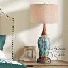 360 Lighting Mid Century Modern Table Lamp with USB and AC Power Outlet Workstation Charging Base 30" Tall Blue Ceramic Bedroom (Color May Vary) - 2 of 4
