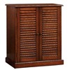 Royal Hampton Double Door Solid Wood Shoe Cabinet with Blocked Panel Feet, Brown - 2 of 4