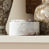 Plum & Post Jaqueline Round Lidded Box Wide - Brown/White Marble Accent - 4 of 4