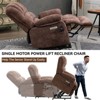 PAGED Modern Recliner Chair, Heating Massage Chair with Cup Holder, Side Pocket and USB Port, Chenille Accent Chair for Bedroom, Living Room - 3 of 4