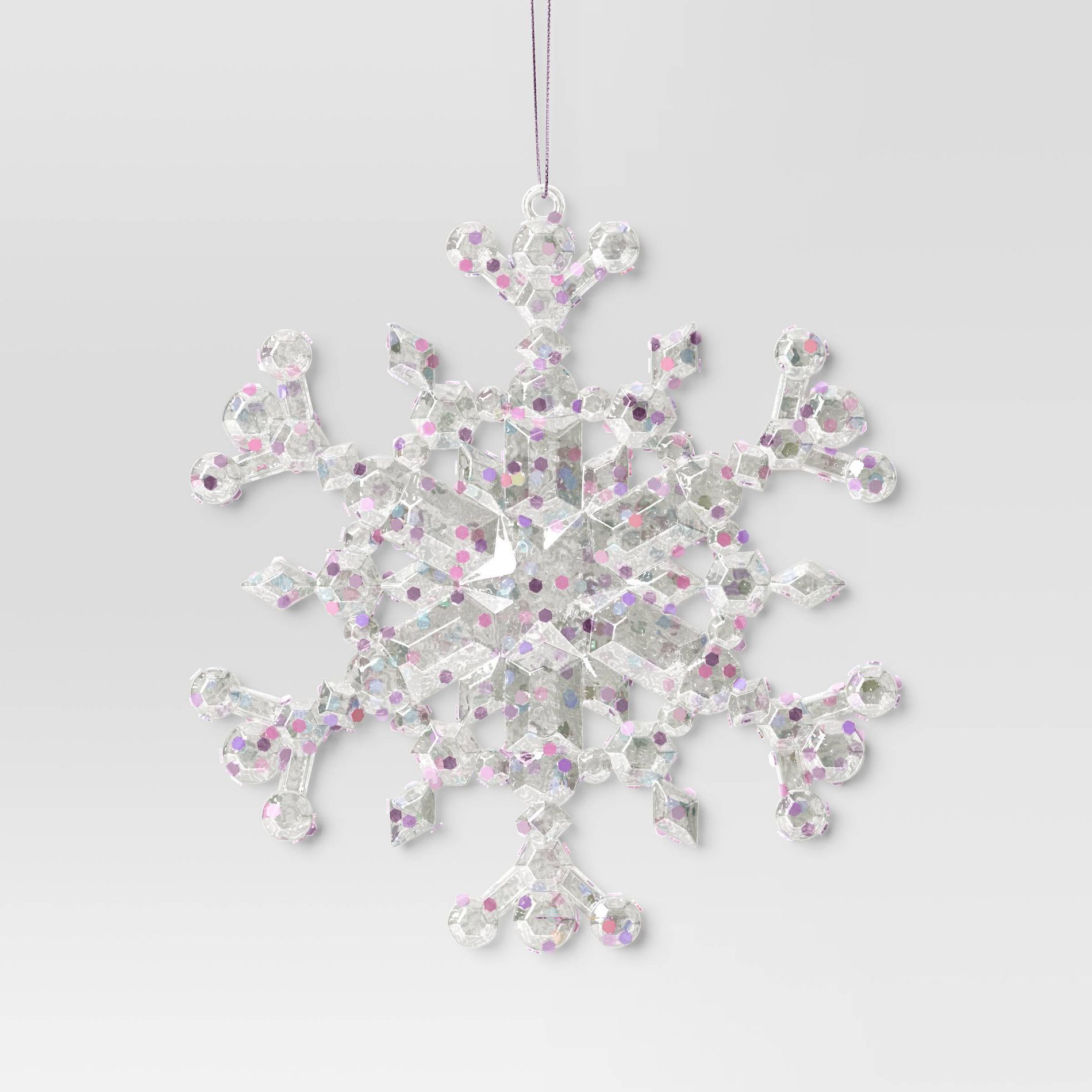 5" Christmas Iridescent Plastic Snowflake Ornament - Wondershop™