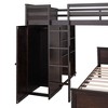 NicBex Full over Twin Bunk Bed Loft Bed with Desk Pine Bed Frame with Shelves, Drawers, Wardrobe, Ladder and Guardrail, No Box Spring Required - 4 of 4