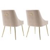 WestinTrends Upholstered Performance Velvet Accent Chair With Metal Leg (Set of 2) - 4 of 4