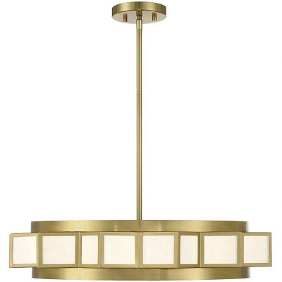 Gideon Warm Brass Drum 4-Light Chandelier