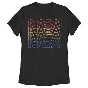 Women's NASA Rainbow Repeat Logo T-Shirt - 1 of 3