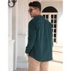 Mens Corduroy Shirts Jacket Button Down Long Sleeve Plaid Cuffs Work Casual Shirts Shackets with Pocket - 3 of 4