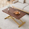 KTMBDW Multifunctional Folding Table, Lift Top Coffee Table Convertible to Dining Table, Height Adjustable Wooden Dinner Table for Living Room,Kitchen - 3 of 4