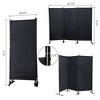 Gulches 6 Ft Black 3-Panel Folding Room Partition, Portable Privacy Divider - 4 of 4