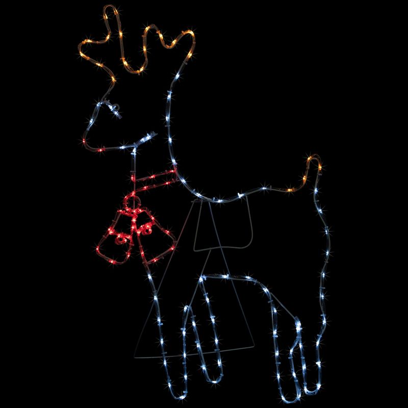 Northlight 36" Lighted Standing Reindeer Silhouette Outdoor Christmas Decor, 1 of 7