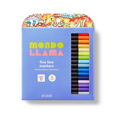 48ct Dual-Tip Brush Marker Set in Plastic Case - Mondo Llama™