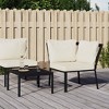 vidaXL Patio Chair with Padded Sand Cushions - Durable Steel Frame Seating for Garden, Terrace, or Outdoor Lounge Set - 2 of 4