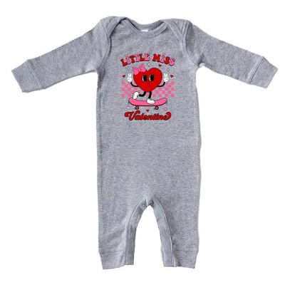 The Juniper Shop Little Miss Valentine Skateboard Baby Romper