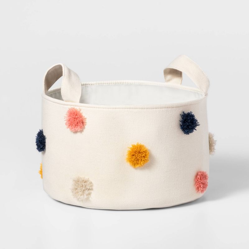 Pom-Pom Kids' Storage Basket Cream - Pillowfort™, 1 of 8