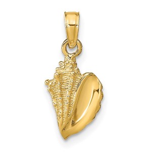 Black Bow Jewelry 14k Yellow Gold Polished Conch Shell Pendant - 1 of 4