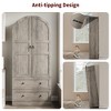 72" Tall Arched Kitchen Pantry Storage Cabinet, Modern Farmhouse Storage Cabinets with 2 Doors & Drawers - 3 of 4