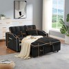 Sofa Bed Multifunctional Modern Sofa Velvet Pull Out Bed With Adjustable Backrest And USB Port, Ashtray And Swivel Phone Holder - 4 of 4
