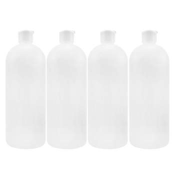 Cornucopia Brands 32oz Flip Top Plastic Squeeze Bottles 4pk; Spout Style Tops, Natural Color