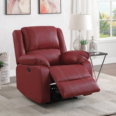 Red on sale recliner sofa