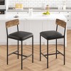 Kitchen Table Set, Dining Table and Chairs for 2, 3 Piece Dining Room Table Set with 2 Upholstered Chairs, Bar Dining Table Set for Small Spaces - 2 of 4