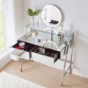 AZL1 Life Concept Dressers Modern LED Mirror Vanity Lighting System Multi Layer Storage Bedroom Furniture, Silver, 33.9"*19.7"*48.8" - 3 of 4