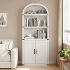 5-Shelf Arched Bookcase, 71.7" Tall Wooden Display Storage Rack for Home Office, Farmhouse Bookshelf - 4 of 4