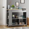 Celebalcony Rolling Kitchen Island with Storage Cabinet. Include 3 Tier Spice Rack, Lockable Wheels & Towel Handle, 2 Tier Open Shelf for Kitchen - 2 of 4