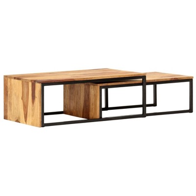 vidaXL Coffee Table Set of 2 Brown