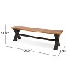 Christopher Knight Home Sabrina 3 Piece Outdoor Dining Set with Rustic Iron X-Base Table and Benches - 4 of 4