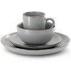 Gibson Home Rockaway 16 Piece Gold Rimmed Dinnerware Set in Grey - image 2 of 4