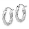 Black Bow Jewelry 3mm x 15mm Polished 14k White Gold Small Twisted Round Hoop Earrings - 2 of 4