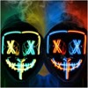 2 Sets of Halloween Masks - with x-Shaped Eyes, Terrifying v-Shaped Glowing Mask Suitable for Halloween Party Accessories - 2 of 4