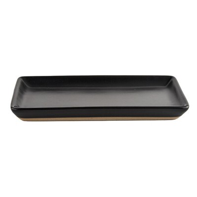 Matte Black Ceramic Rectangular Tray, 10x5.5 in