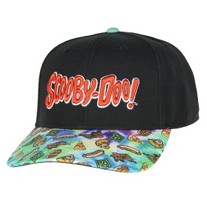 Scooby Doo Snack Time Tie-Dye Pre-Curved Bill Adjustable Snapback Hat Cap - 1 of 4