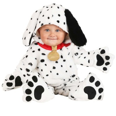 HalloweenCostumes.com 9-12 Months   Plush Dalmatian Puppy Infant Jumpsuit, Black/White