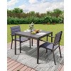 Nasitip 34"x36" Aluminum Patio Dining Table for 4 - Weatherproof Outdoor Table w/Metal Frame for Deck, Garden - 3 of 4