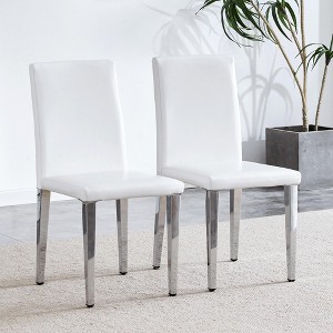 KWPZQEB Dining Chairs Set, Modern Kitchen Chairs with Metal Legs & PU Leather Cushion for Living Room Dining Room Restaurant - 1 of 4